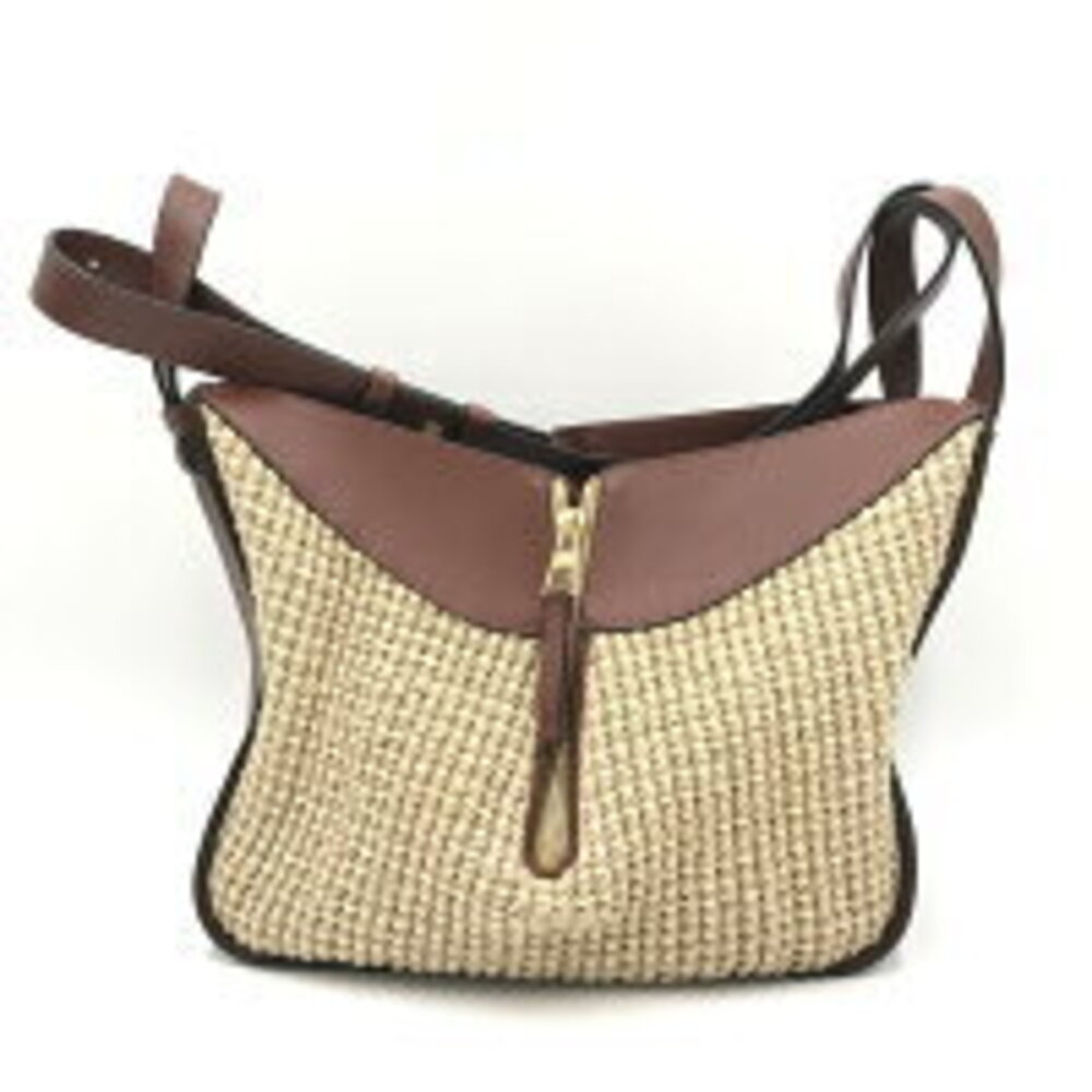 Loewe Hammock Shoulder Bag Calf Leather Raffia